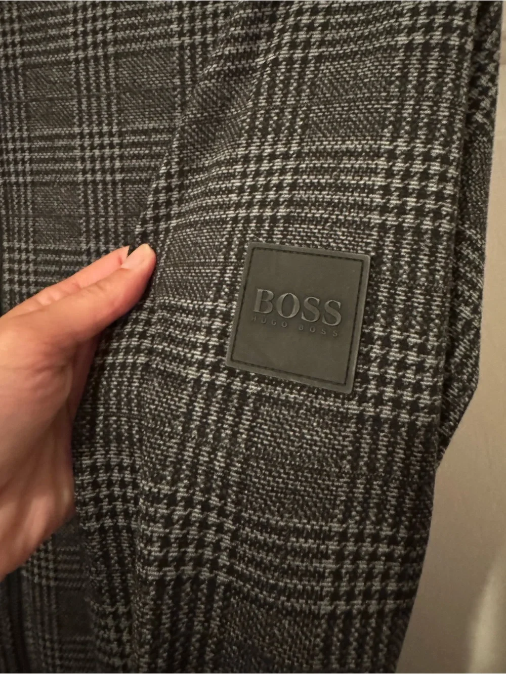 Hugo Boss Black & Gray Glen Plaid Zip Bomber Jacket